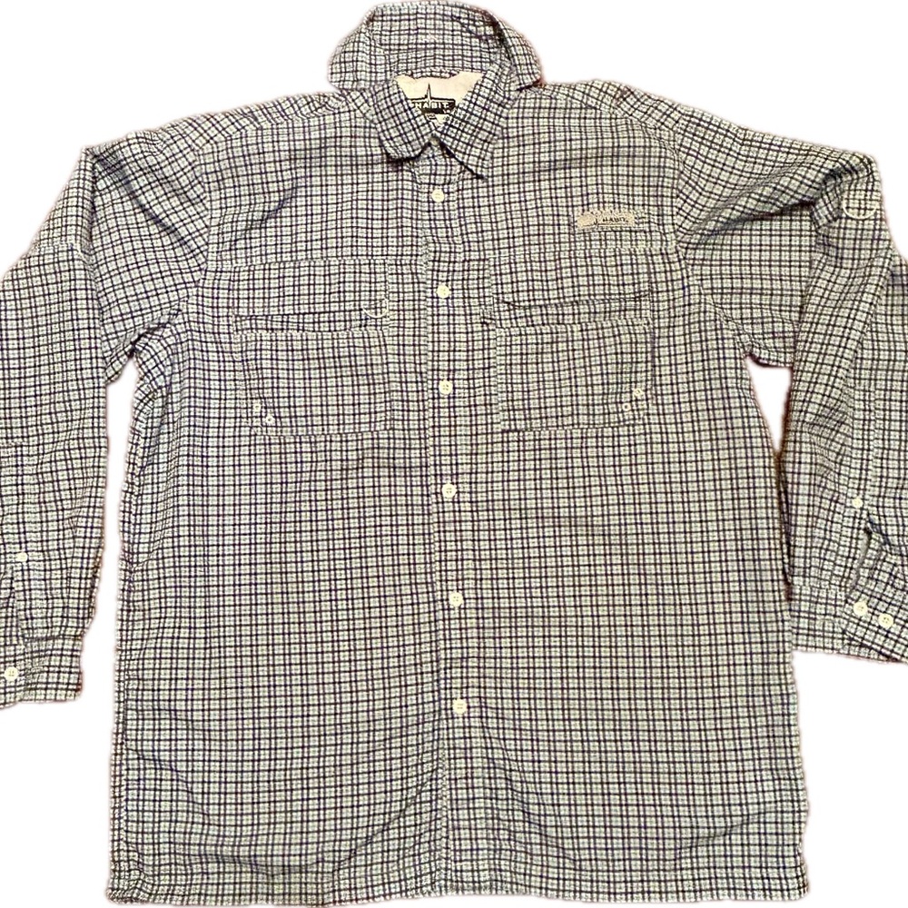 Habit~ Men's ~Size L/G~ UVP 40+ ~ Blue -Turquoise-WhitMen's Blue Checkered Shirt